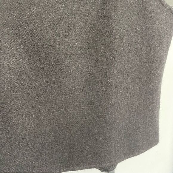 [m] Vintage Razzle Dazzle Black w/ Colourful Embroidery Wool Button-Down Vest - Picture 9 of 11